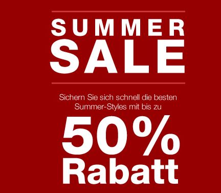 Summer Sale mit bis zu 50% Rabatt